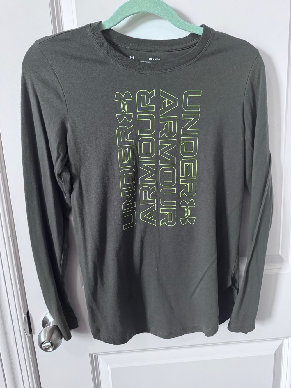 Under Armour Women’s Long Sleeve Logo Tee — Olive Green-Medium